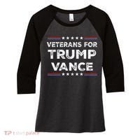 Veterans For Trump Vance President Election Campaign Women's Tri-Blend 3/4-Sleeve Raglan Shirt thumb 0