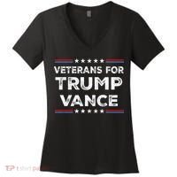 Veterans For Trump Vance President Election Campaign Women's V-Neck T-Shirt thumb 0