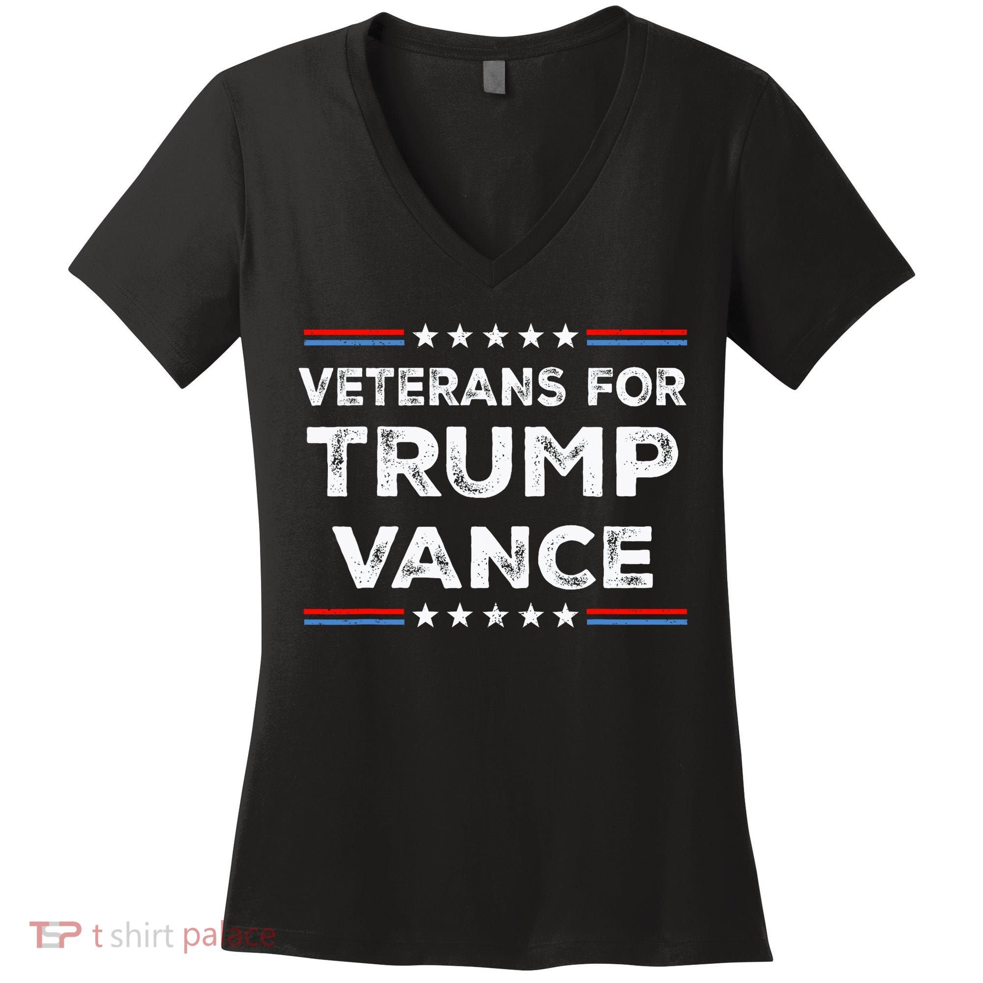 Veterans For Trump Vance President Election Campaign Women's V-Neck T-Shirt