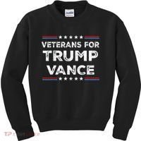 Veterans For Trump Vance President Election Campaign Kids Sweatshirt thumb 0