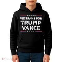 Veterans For Trump Vance President Election Campaign Kids Hoodie thumb 4