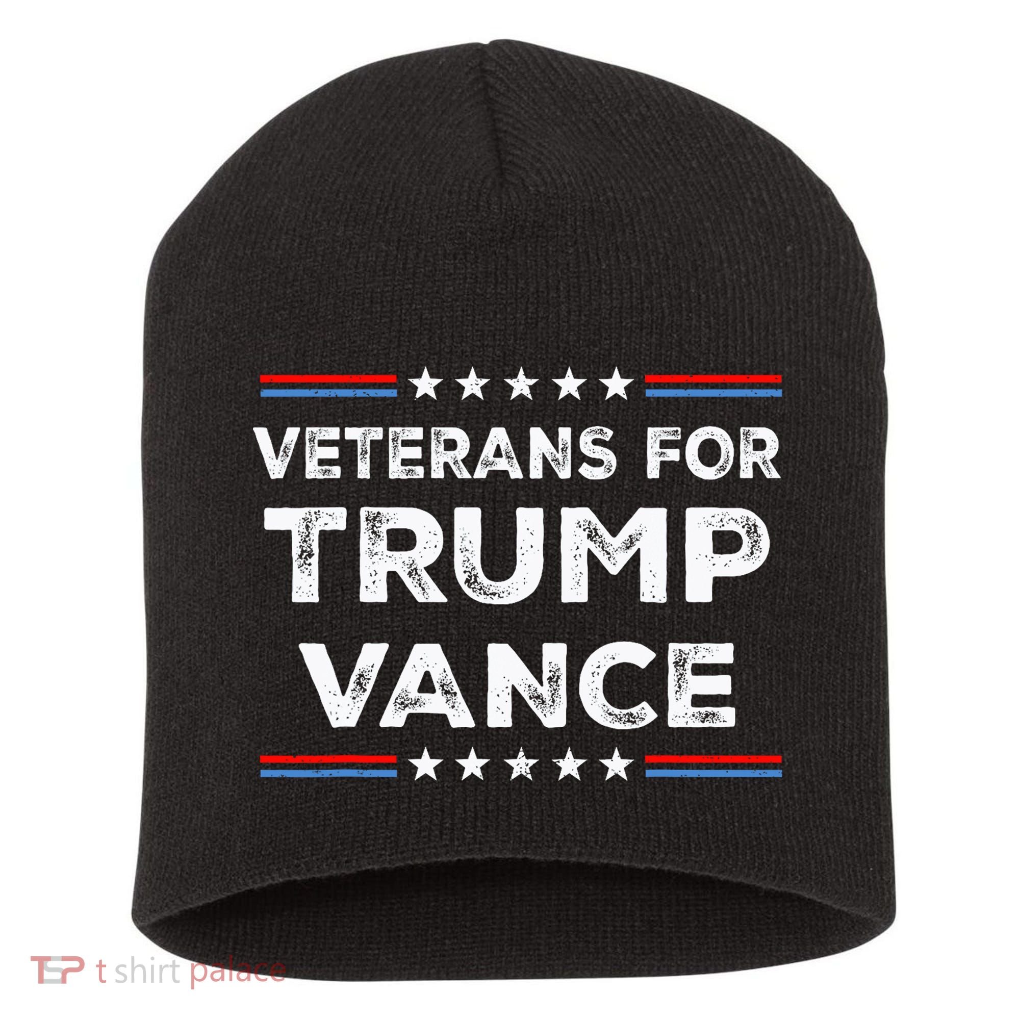 Veterans For Trump Vance President Election Campaign Short Acrylic Beanie