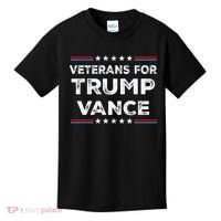 Veterans For Trump Vance President Election Campaign Kids T-Shirt thumb 0