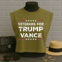 Veterans For Trump Vance President Election Campaign Garment-Dyed Women's Muscle Tee thumb 3