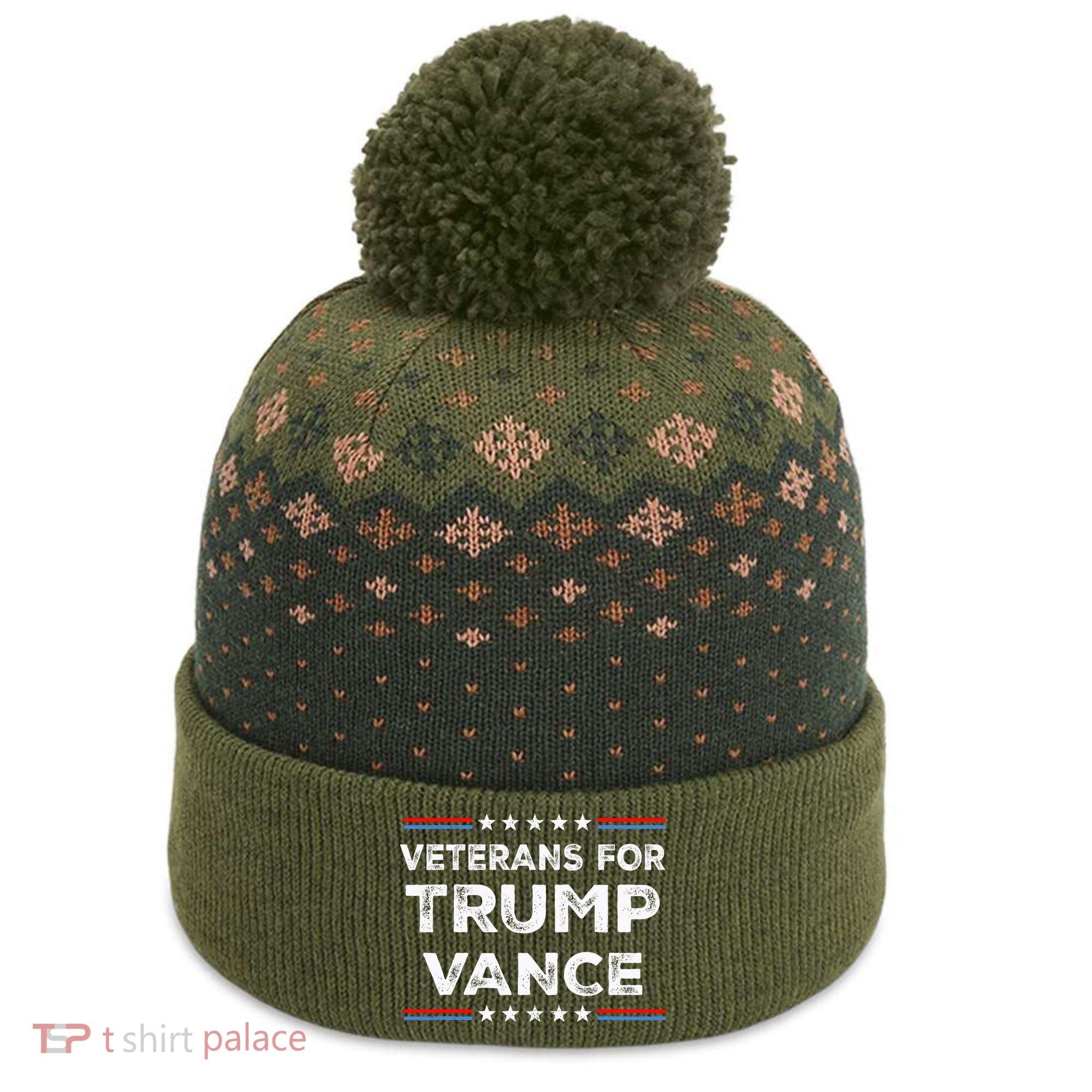 Veterans For Trump Vance President Election Campaign The Baniff Cuffed Pom Beanie