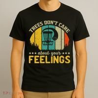 Vintage Frolf Trees Don't Care About Your Feelings Disc Golf T-Shirt thumb 3