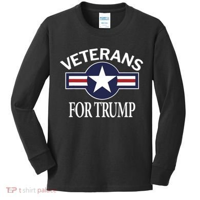 Veterans For Trump Kids Long Sleeve Shirt
