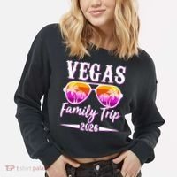 Vegas Family Trip 2026 Vacation Cropped Pullover Crew thumb 2