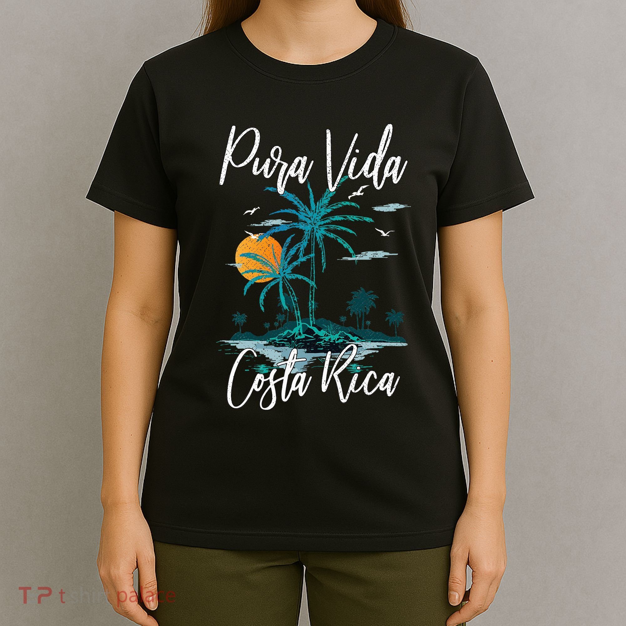 Vintage Family Vacation Costa Rica Pura Vida Beach T-Shirt