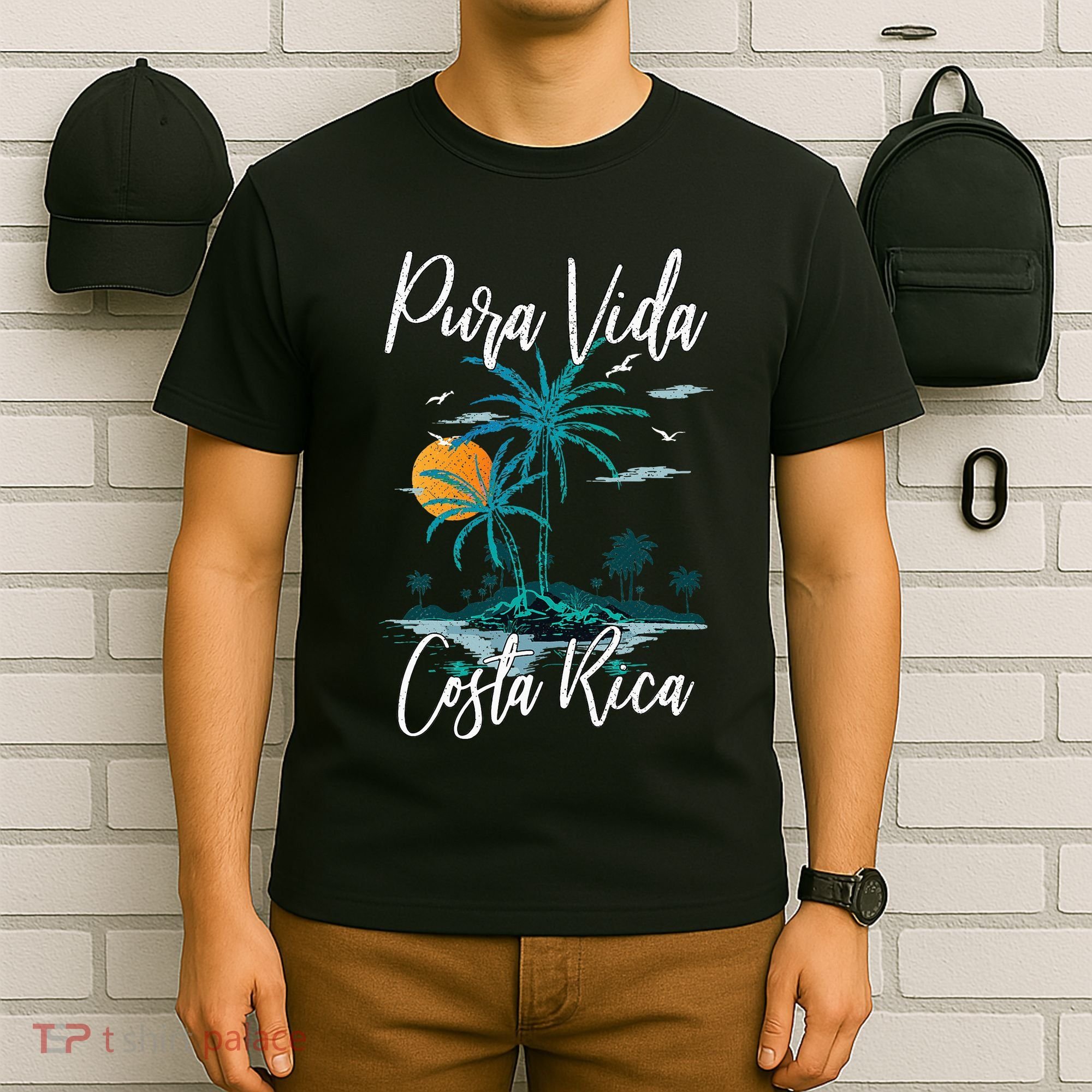 Vintage Family Vacation Costa Rica Pura Vida Beach T-Shirt