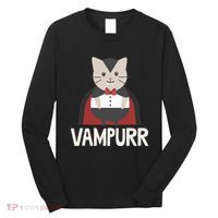 Vampurr Funny Vampire Cat Halloween Gift Long Sleeve Shirt thumb 0