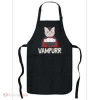 Vampurr Funny Vampire Cat Halloween Gift Apron thumb 0