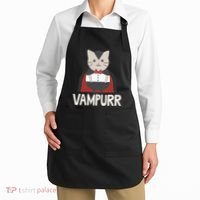Vampurr Funny Vampire Cat Halloween Gift Apron thumb 2