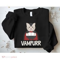 Vampurr Funny Vampire Cat Halloween Gift Sweatshirt thumb 2