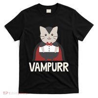 Vampurr Funny Vampire Cat Halloween Gift T-Shirt thumb 0