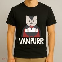 Vampurr Funny Vampire Cat Halloween Gift T-Shirt thumb 3