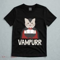 Vampurr Funny Vampire Cat Halloween Gift T-Shirt thumb 5