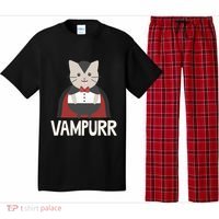 Vampurr Funny Vampire Cat Halloween Gift Pajama Set thumb 0