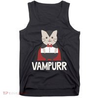 Vampurr Funny Vampire Cat Halloween Gift Tank Top thumb 0