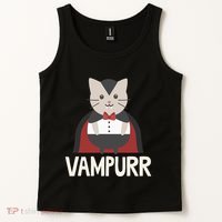 Vampurr Funny Vampire Cat Halloween Gift Tank Top thumb 2