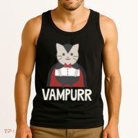 Vampurr Funny Vampire Cat Halloween Gift Tank Top thumb 3