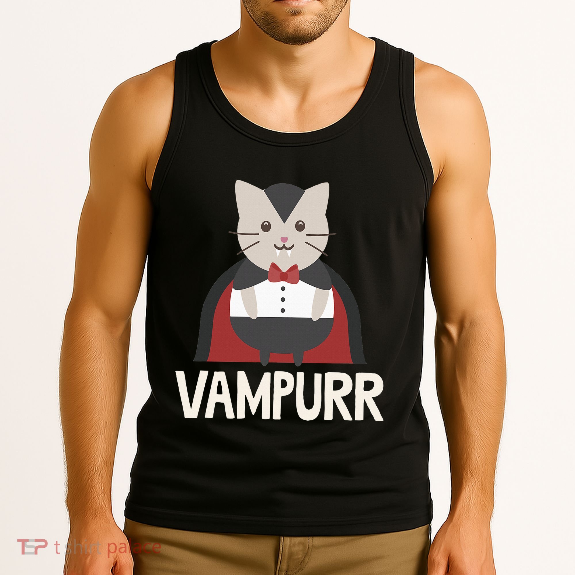 Vampurr Funny Vampire Cat Halloween Gift Tank Top