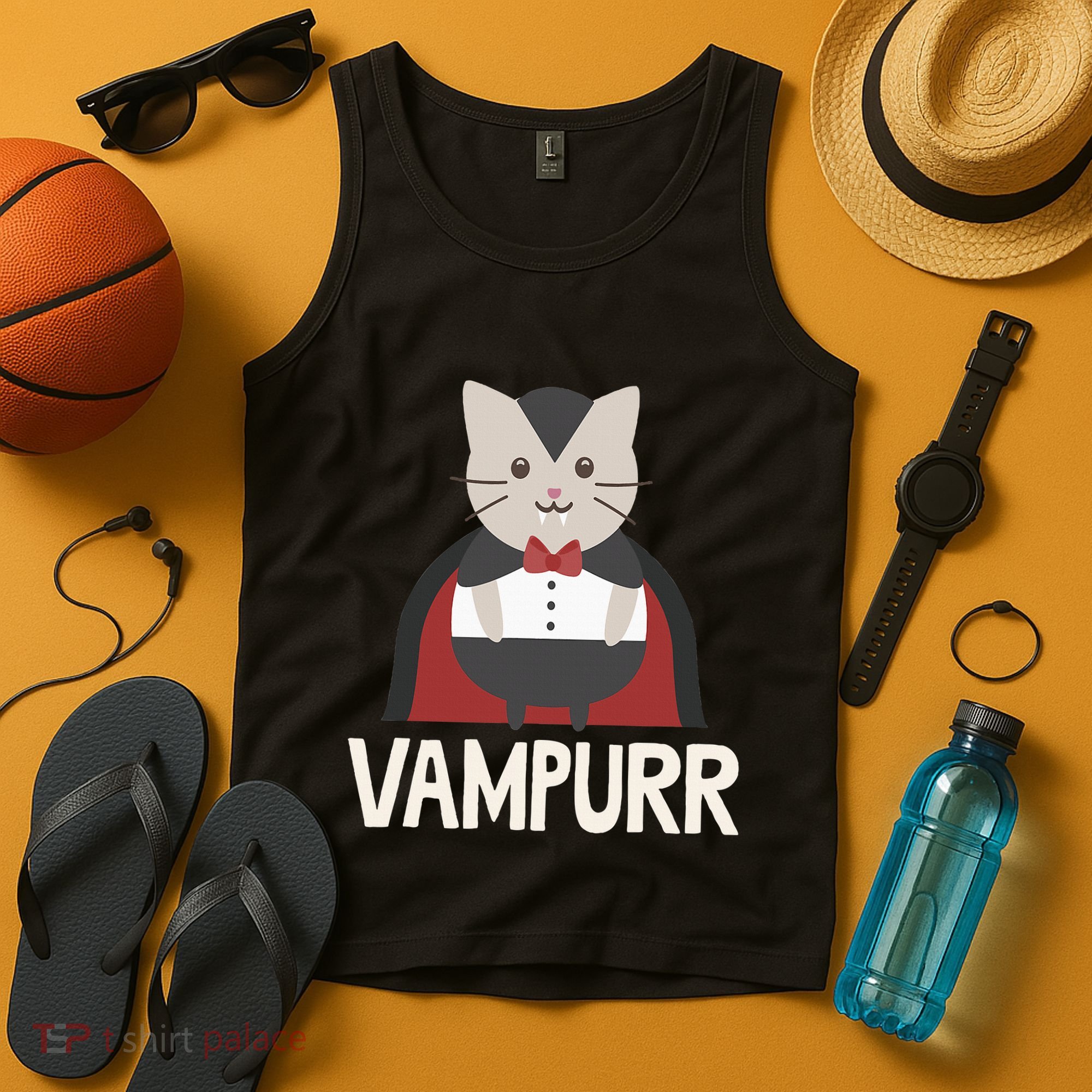 Vampurr Funny Vampire Cat Halloween Gift Tank Top