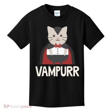Vampurr Funny Vampire Cat Halloween Gift Kids T-Shirt