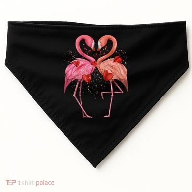 Valentine Flamingos USA-Made Doggie Bandana