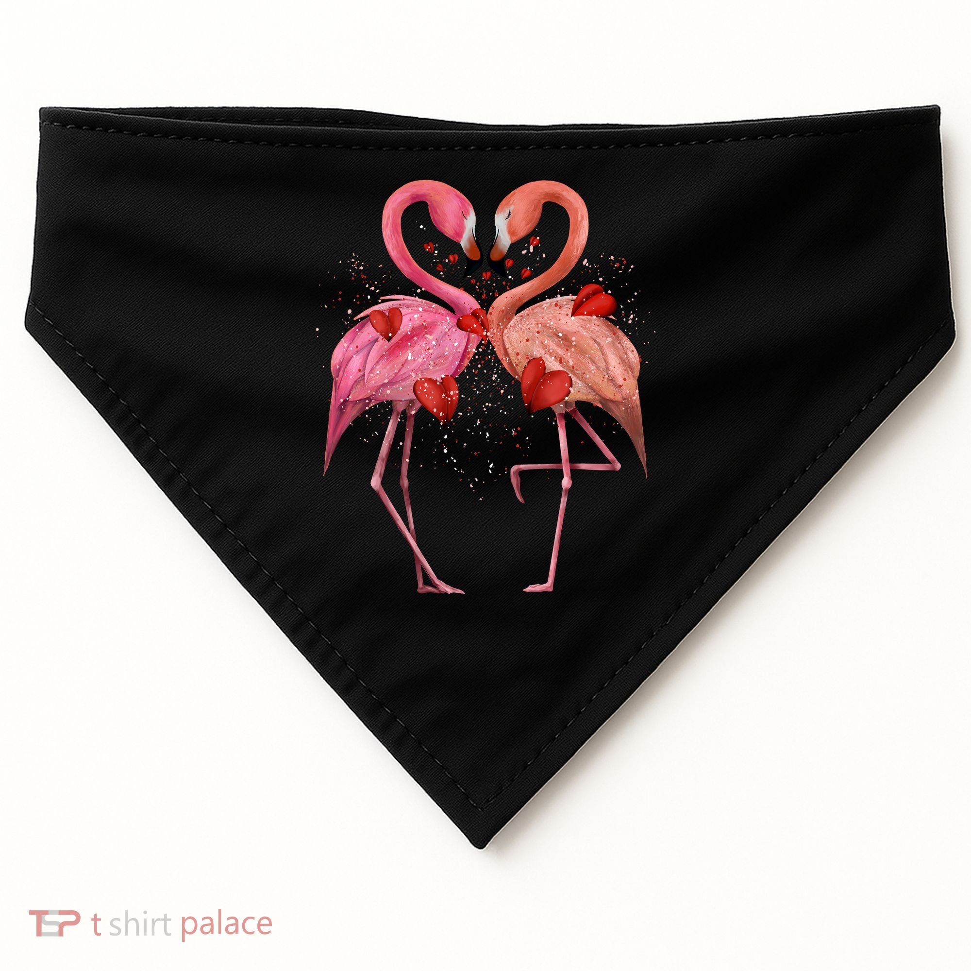 Valentine Flamingos USA-Made Doggie Bandana