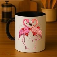 Valentine Flamingos Coffee Mug thumb 4