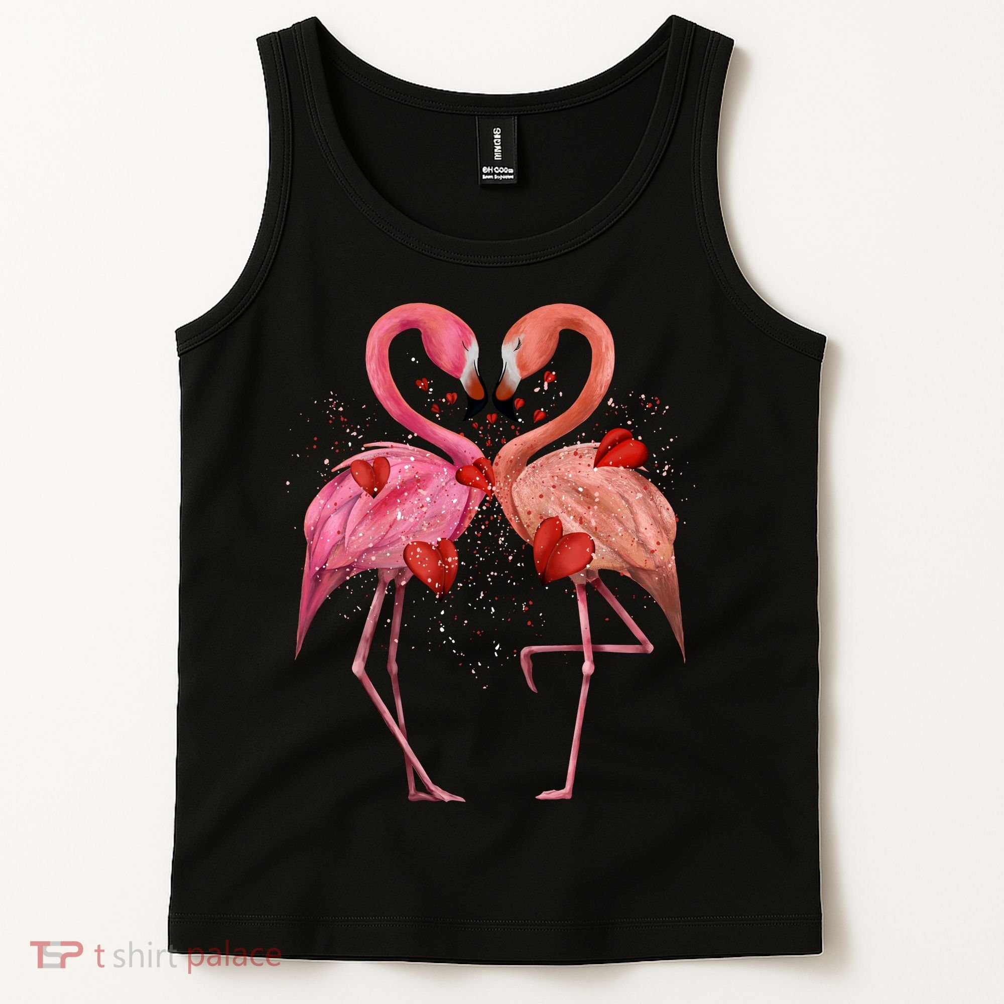 Valentine Flamingos Tank Top