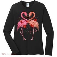 Valentine Flamingos Women's Long Sleeve Shirt thumb 0