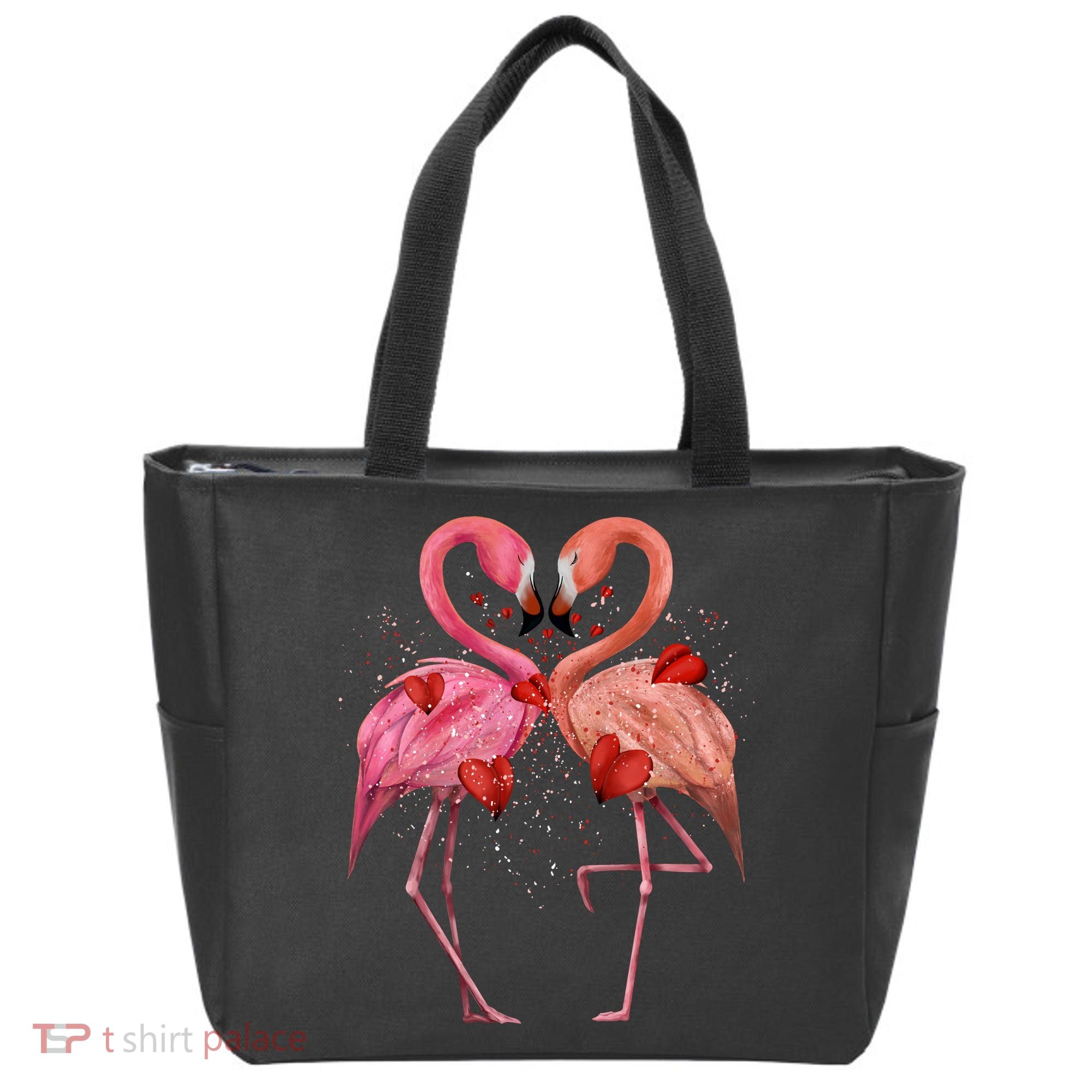 Valentine Flamingos Tote Bag