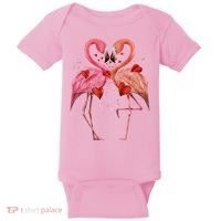 Valentine Flamingos Baby Bodysuit thumb 0