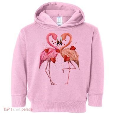Valentine Flamingos Toddler Hoodie