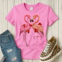 Valentine Flamingos Women's T-Shirt thumb 3