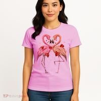 Valentine Flamingos Women's T-Shirt thumb 4