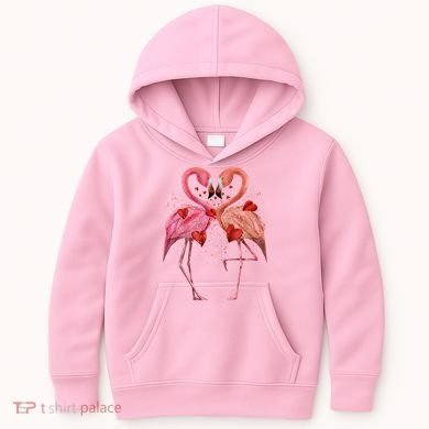 Valentine Flamingos Kids Hoodie