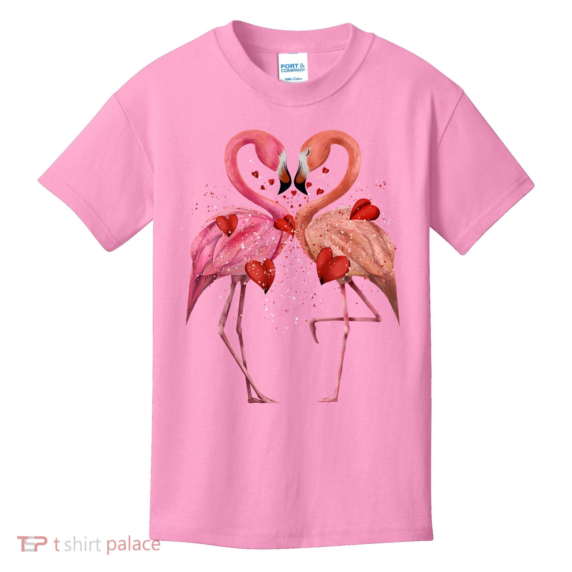 Valentine Flamingos Kids T-Shirt