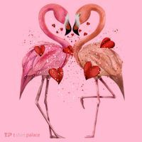 Valentine Flamingos Kids T-Shirt thumb 4