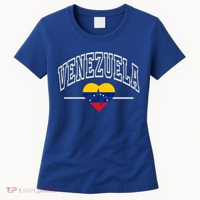Venezuela Flag Vintage Throwback Heartbeat Gift Women's T-Shirt