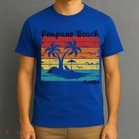 Vintage Family Vacation Florida Pompano Beach Cute Gift T-Shirt thumb 3