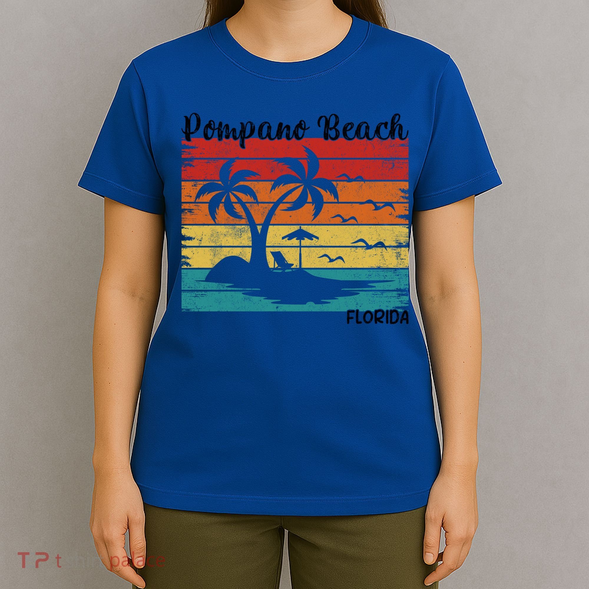 Vintage Family Vacation Florida Pompano Beach Cute Gift T-Shirt