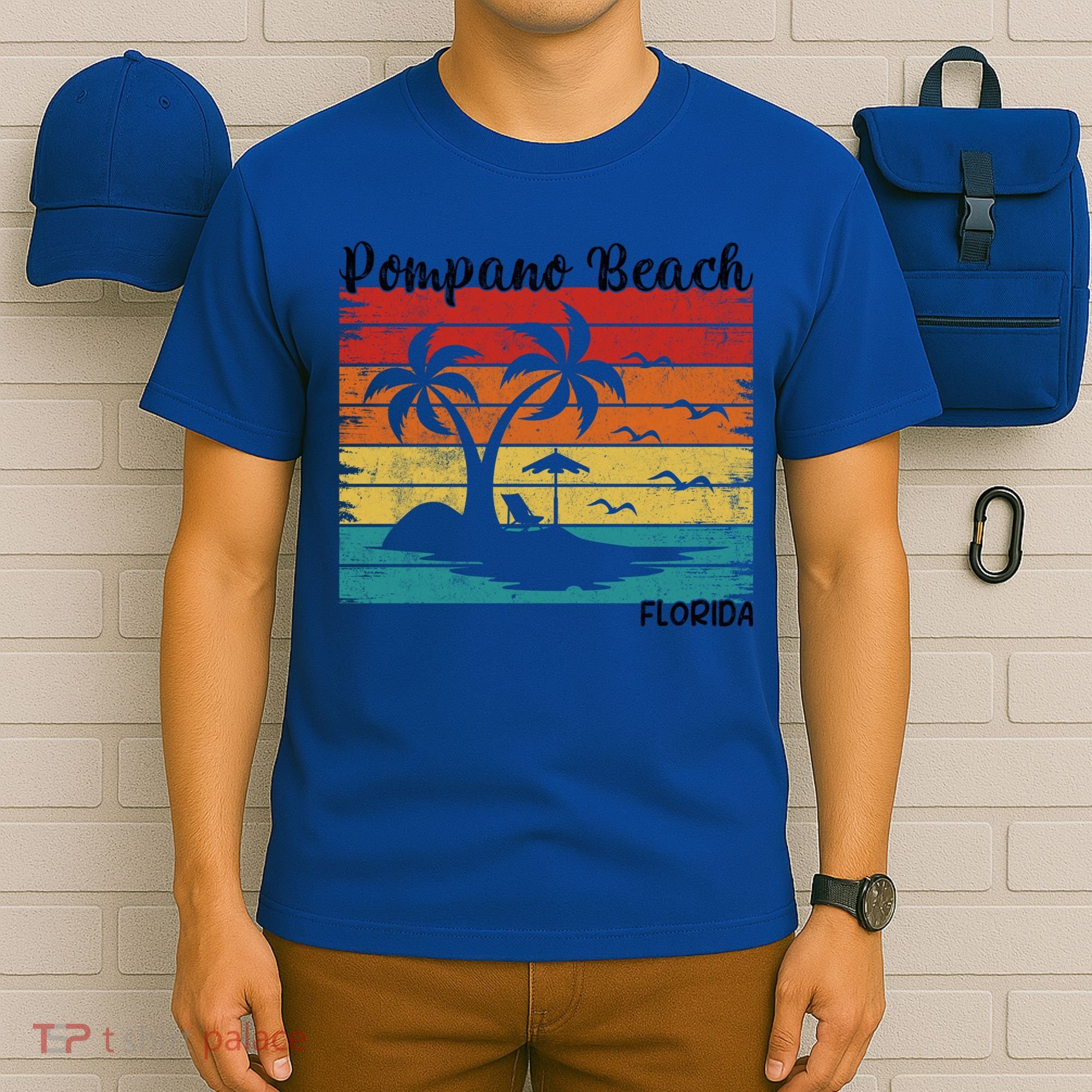 Vintage Family Vacation Florida Pompano Beach Cute Gift T-Shirt