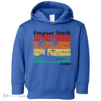 Vintage Family Vacation Florida Pompano Beach Cute Gift Toddler Hoodie