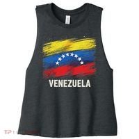 Venezuela Flag Venezuelan Women's Racerback Cropped Tank thumb 0