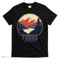 Vintage Forks Washington WA Mountains Hike Hiking Souvenir T-Shirt thumb 0