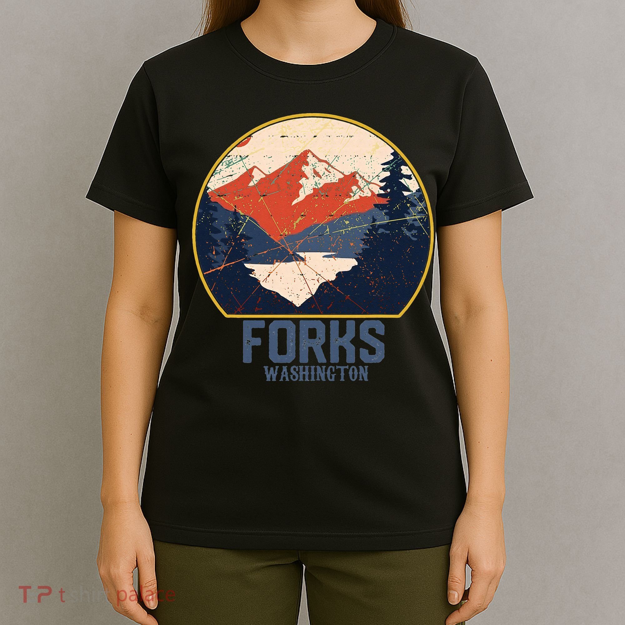 Vintage Forks Washington WA Mountains Hike Hiking Souvenir T-Shirt