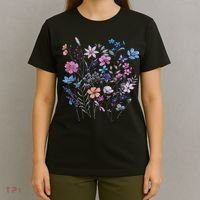 Vintage Flowers Women Wildflower Floral Gardening T-Shirt thumb 4